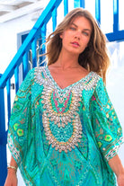 Aqua silk beach cover ups by Lindsey Brown resort wear 