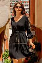 Black gold cotton beach dress called Bermuda by Lindsey Brown resort wear 