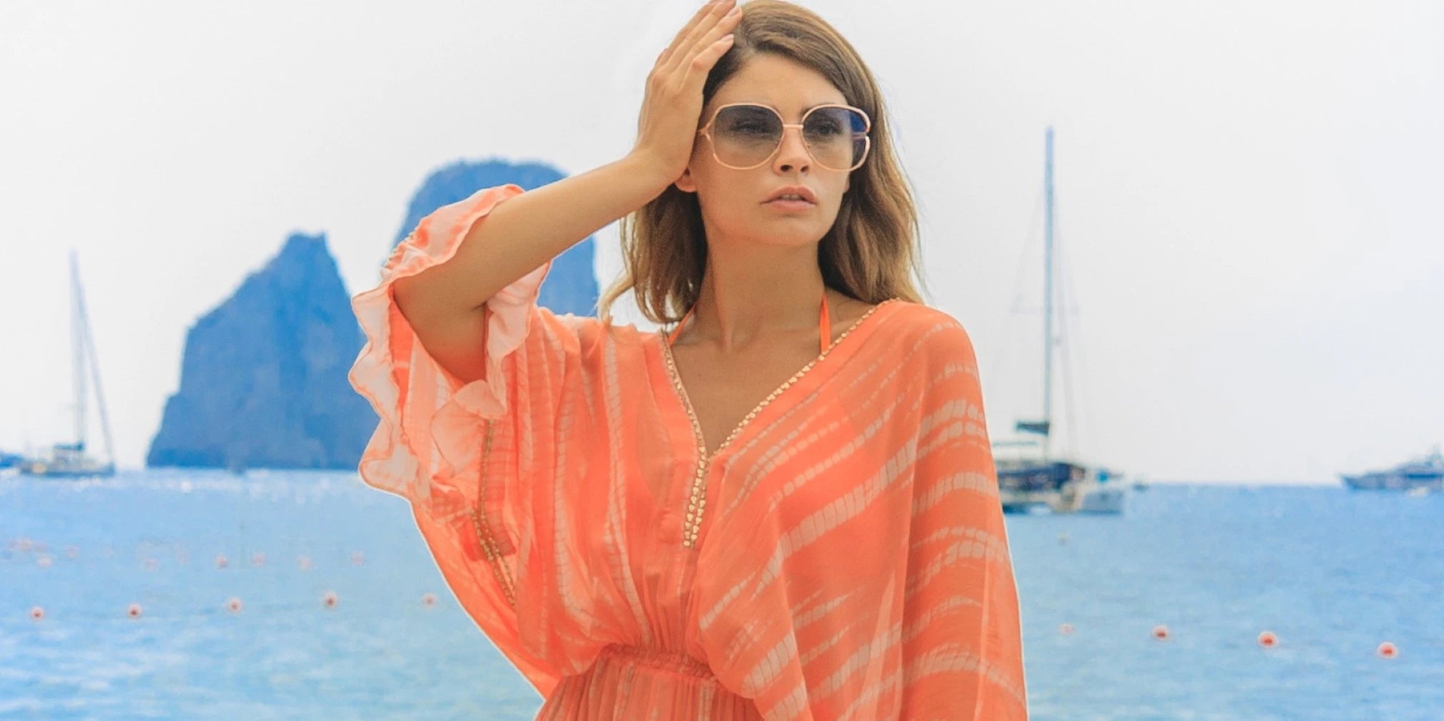 Silk maxi kaftans and stunning silk resort wear kaftans to wear on a luxury holiday