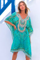 Stunning beach cover ups  in floaty silk crepe by Lindsey Brown resort wear 