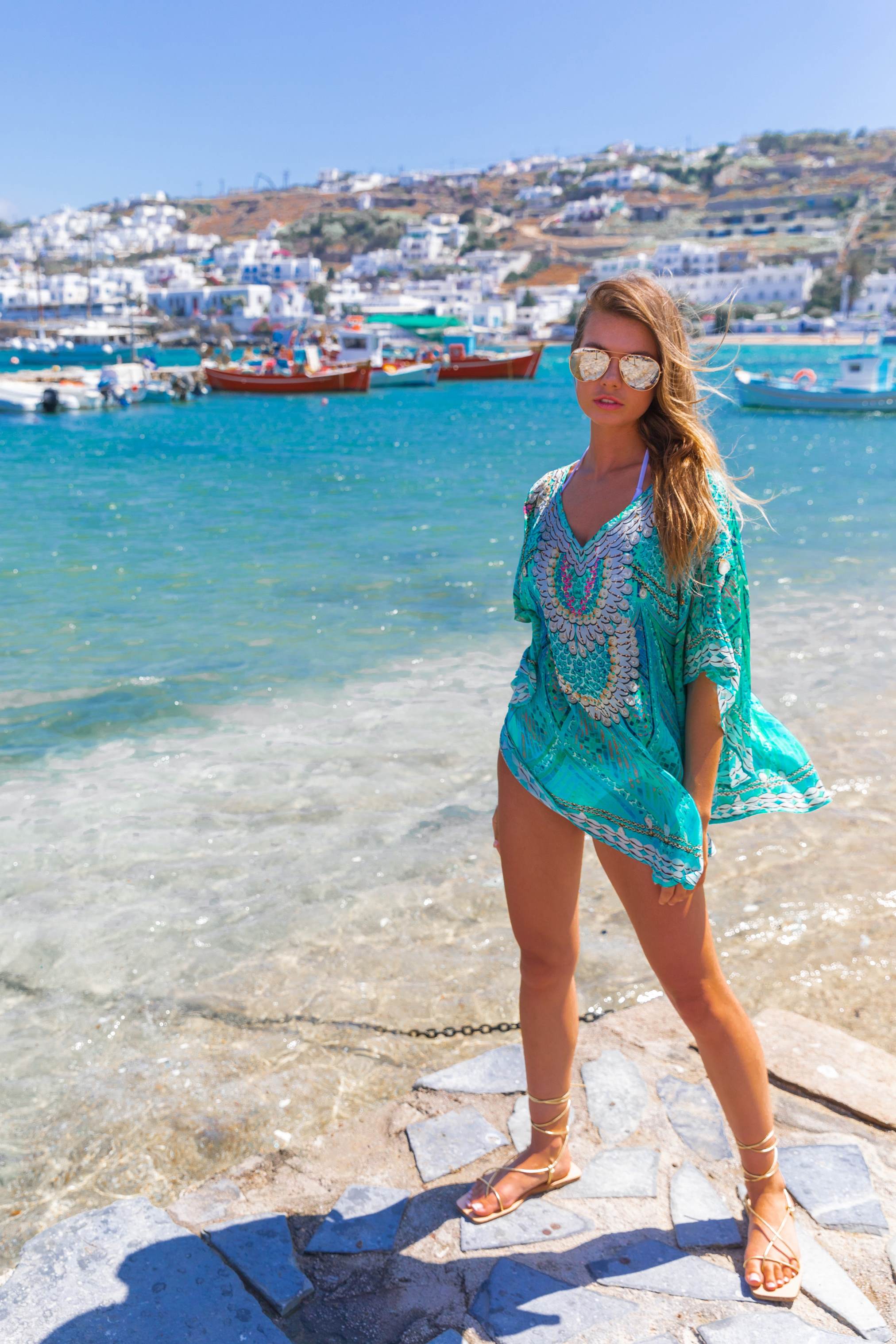 Aqua Petite Silk Beach Cover ups