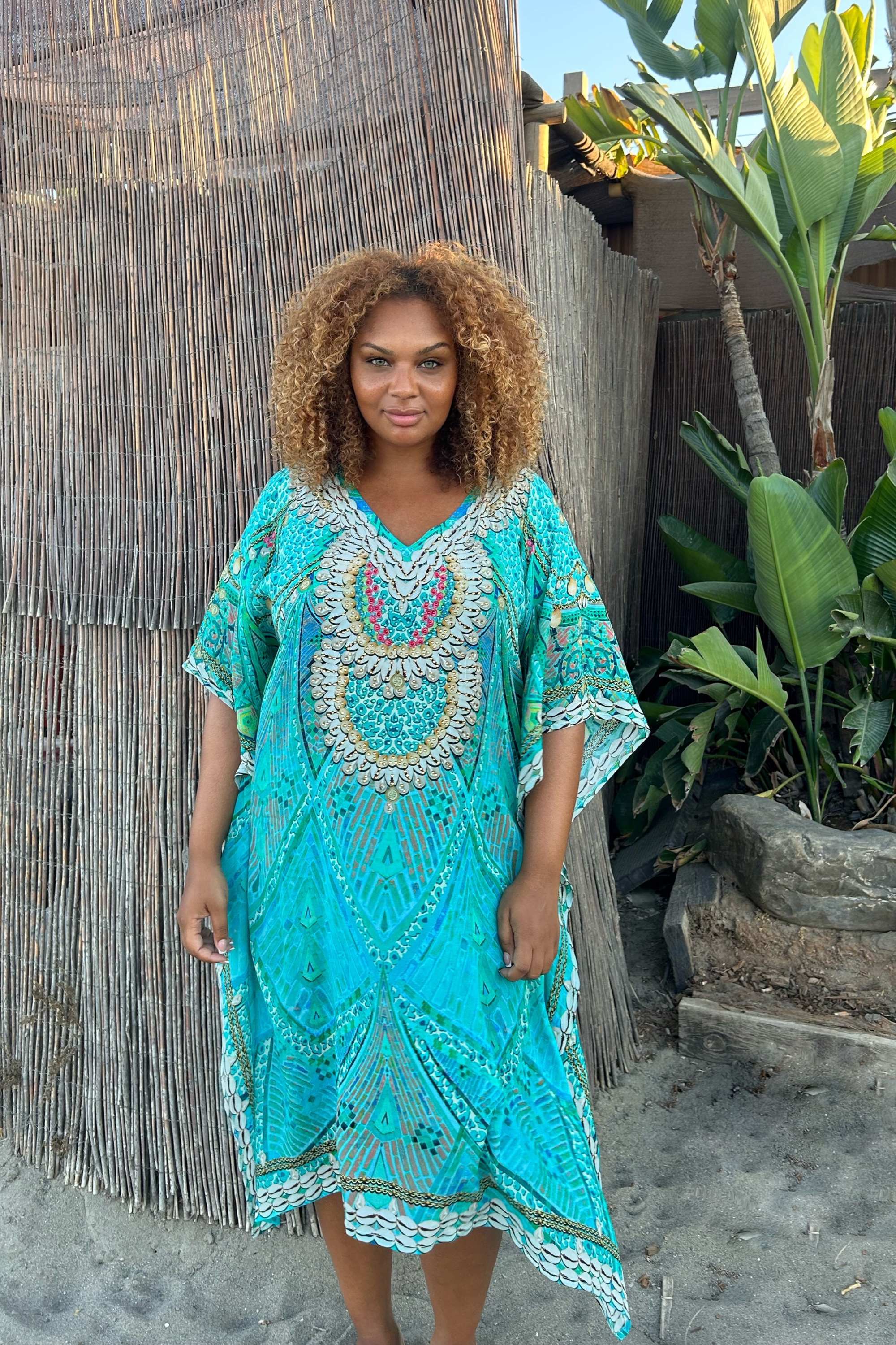 plus size silk coverups to wear on a Caribbean cruise holiday by Lindsey Brown resort wear